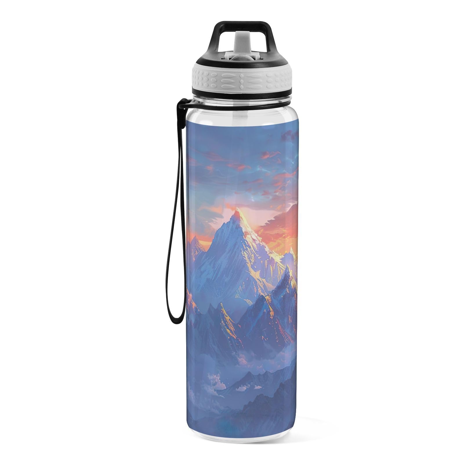 Amazon.com: Nesatuwa 32 oz Sunrise Snowy Mountain Water Bottles